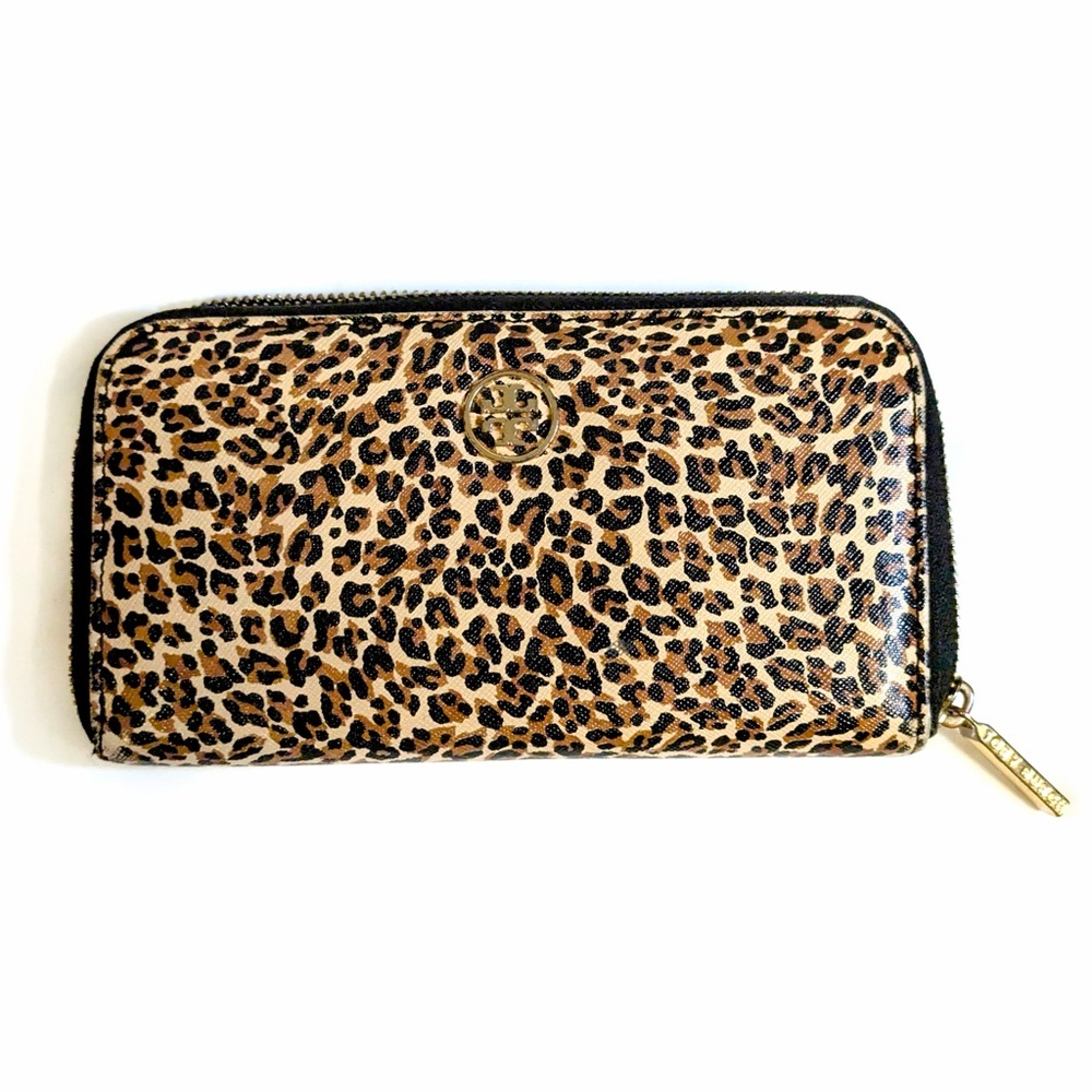 Tory Burch Animal Print Zip Wallet